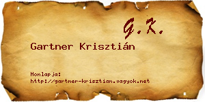 Gartner Krisztián névjegykártya